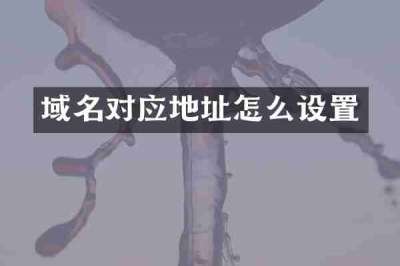 域名对应地址怎么设置
