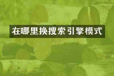 在哪里换搜索引擎模式
