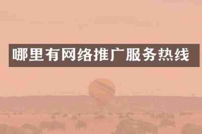 哪里有网络推广服务热线