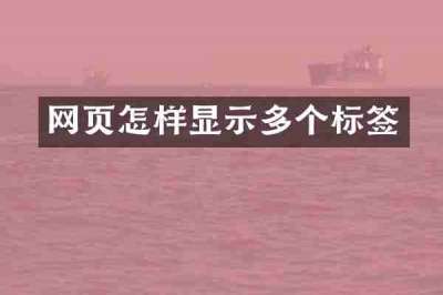 网页怎样显示多个标签