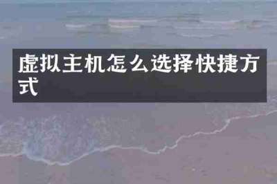 虚拟主机怎么选择快捷方式