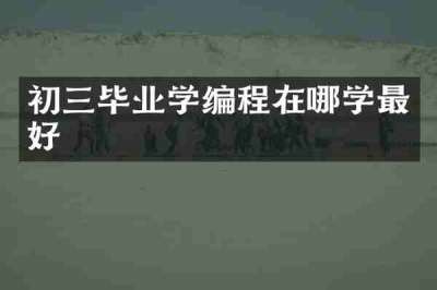 初三毕业学编程在哪学最好