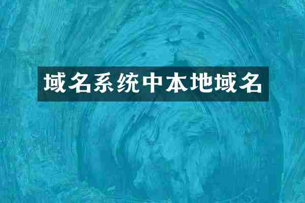 域名系统中本地域名