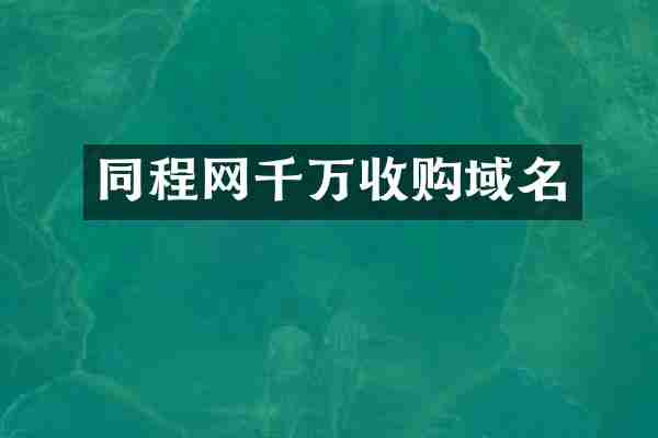 同程网千万收购域名