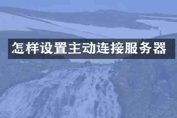 怎样设置主动连接服务器
