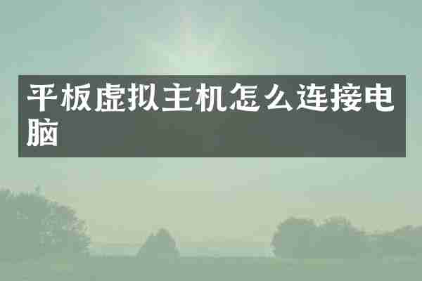 平板虚拟主机怎么连接电脑