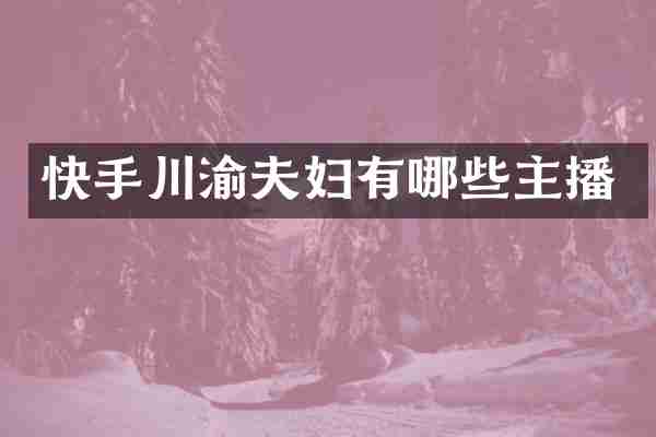 快手川渝夫妇有哪些主播