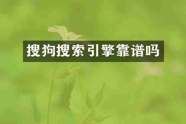 搜狗搜索引擎靠谱吗