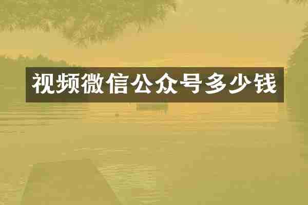 视频微信公众号多少钱