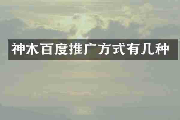 神木百度推广方式有几种