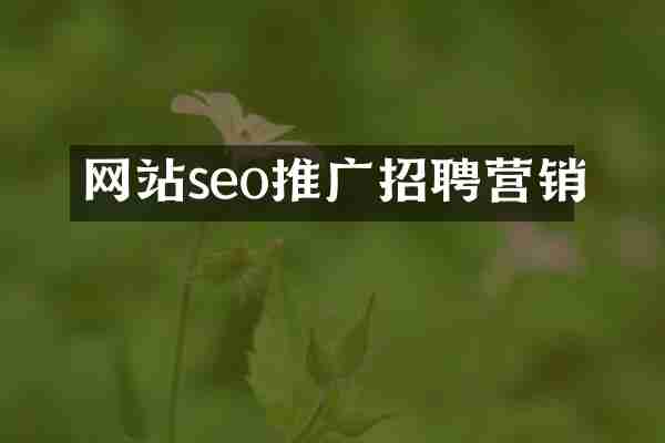 网站seo推广招聘营销