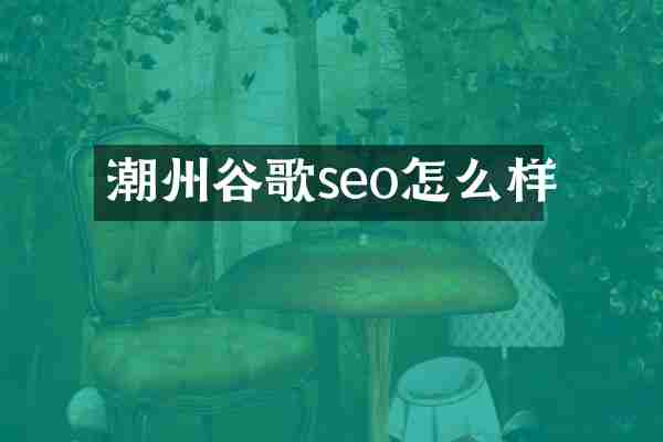 潮州谷歌seo怎么样