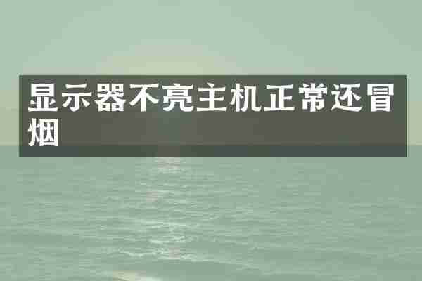 显示器不亮主机正常还冒烟