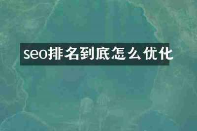 seo排名到底怎么优化
