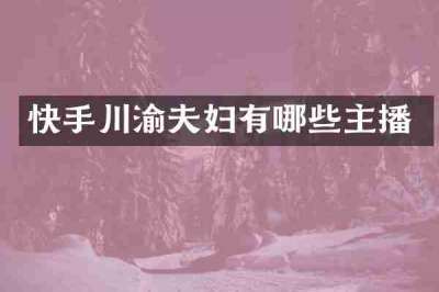 快手川渝夫妇有哪些主播