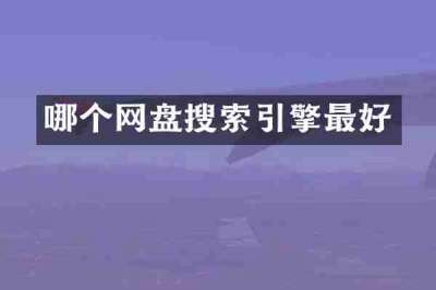 哪个网盘搜索引擎最好