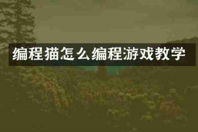 编程猫怎么编程游戏教学