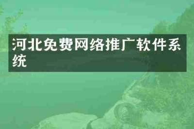 河北免费网络推广软件系统