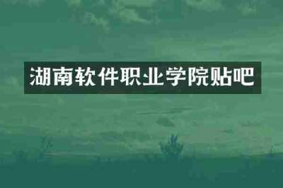湖南软件职业学院贴吧