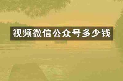 视频微信公众号多少钱