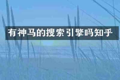 有神马的搜索引擎吗知乎