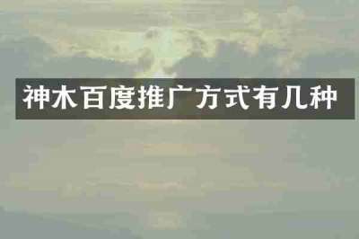 神木百度推广方式有几种