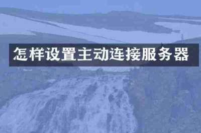 怎样设置主动连接服务器
