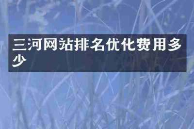 三河网站排名优化费用多少