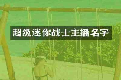 超级迷你战士主播名字