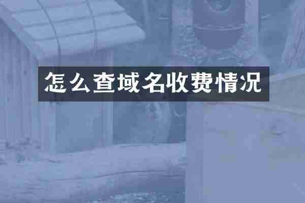怎么查域名收费情况