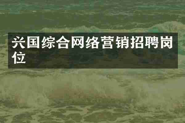 兴国综合网络营销招聘岗位