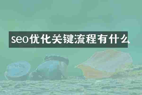 seo优化关键流程有什么