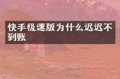 快手极速版为什么迟迟不到账