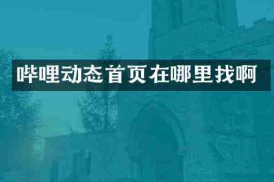 哔哩动态首页在哪里找啊