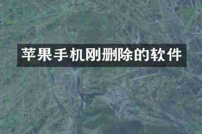 苹果手机刚删除的软件