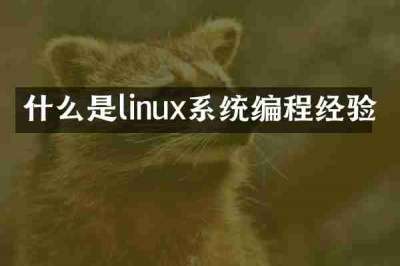 什么是linux系统编程经验
