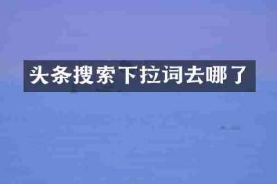 头条搜索下拉词去哪了