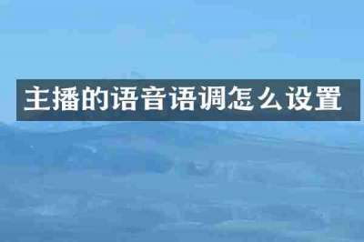 主播的语音语调怎么设置