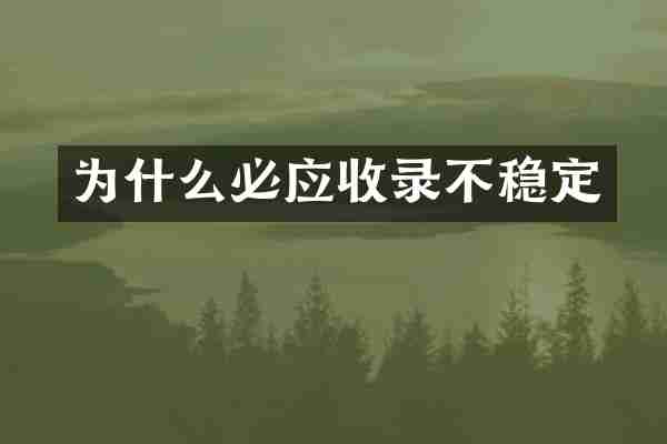 为什么必应收录不稳定