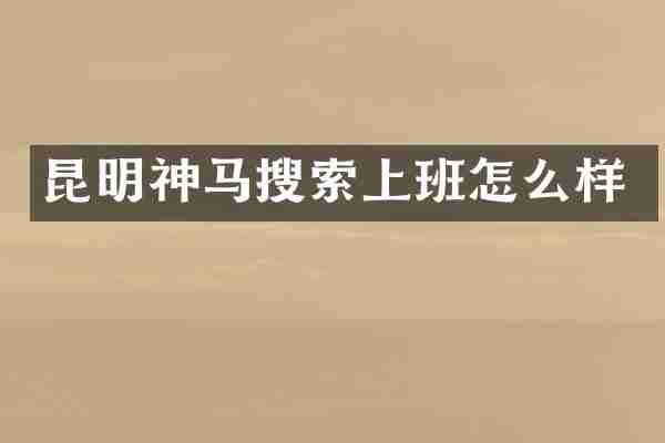 昆明神马搜索上班怎么样