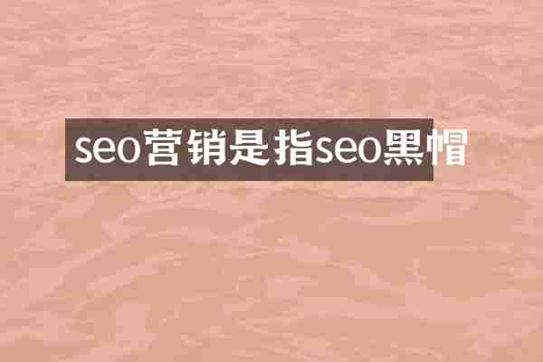 seo营销是指seo黑帽