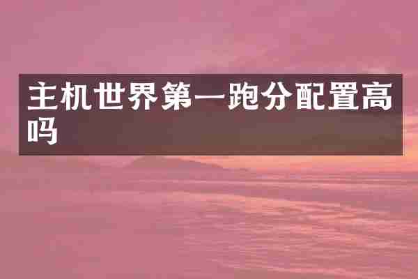 主机世界第一跑分配置高吗