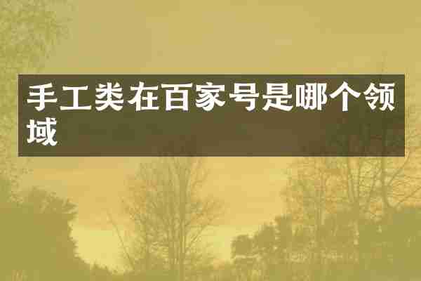 手工类在百家号是哪个领域