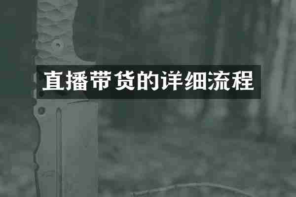 直播带货的详细流程