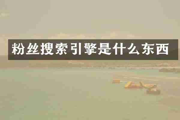 粉丝搜索引擎是什么东西