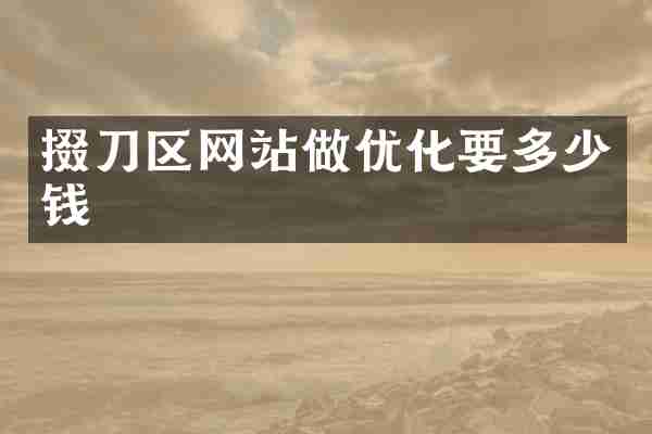 掇刀区网站做优化要多少钱