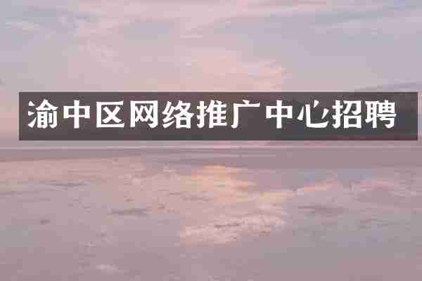 渝中区网络推广中心招聘