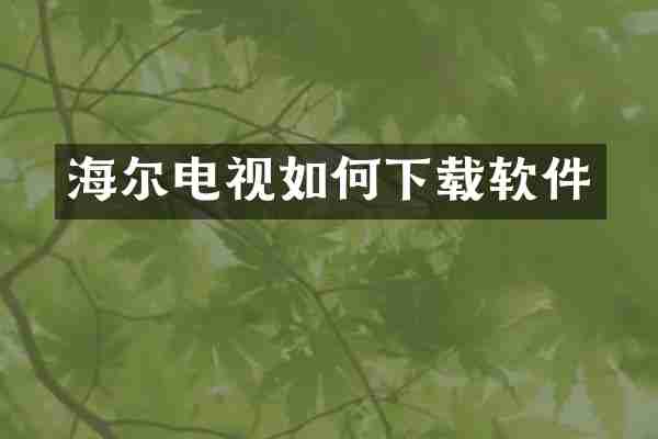 海尔电视如何下载软件