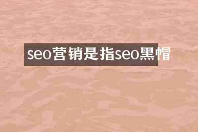 seo营销是指seo黑帽