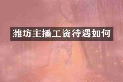 潍坊主播工资待遇如何